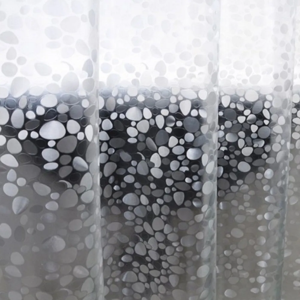 

Waterproof Shower Curtain Waterproof Peva Geometric Design Easy Installation Pebble Pattern Bathroom Curtain for Home Rv Heavy