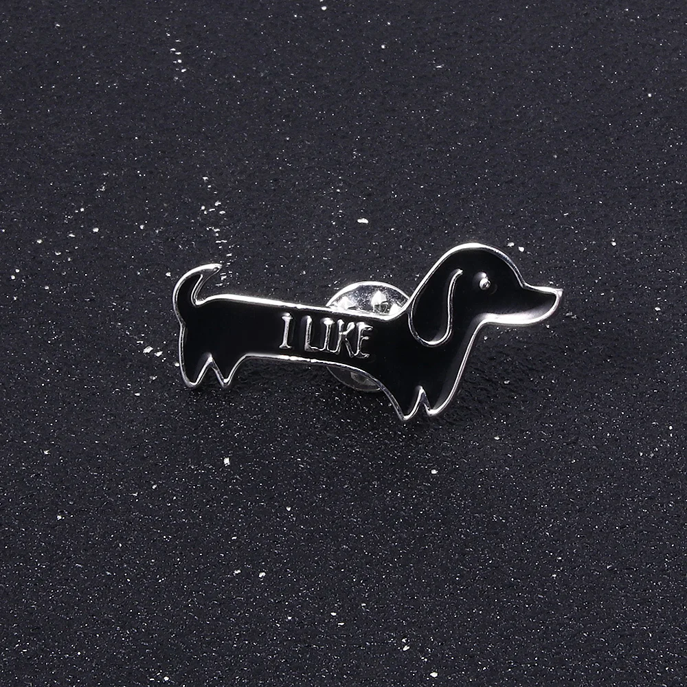 Cartoon Cute Dachshund Dog I LIKE Enamel Pins Badge Brooch For Cartoon Fans Woman Man Lapel Pin Jewelry Accessories Gifts