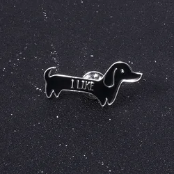 Cartoon Cute Dachshund Dog I LIKE Enamel Pins Badge Brooch For Cartoon Fans Woman Man Lapel Pin Jewelry Accessories Gifts