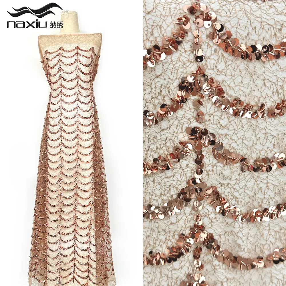 

Madison Luxury African Lace Fabric 2026 High-Quality French Nigerian Sequined Lace Fabric Suitable for Party Dresses 5Yards