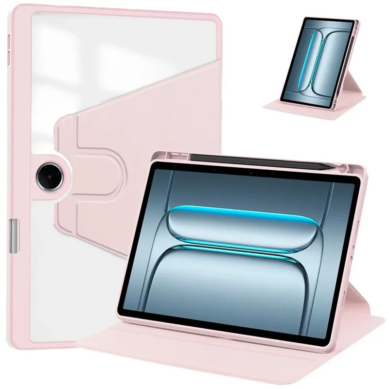 

360 Rotating Acrylic Hard Case for OnePlus Pad Lite 2025 11 inch Cover Case with Pencil Holder