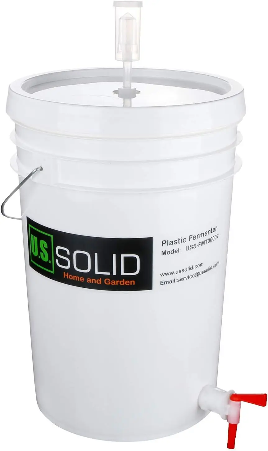 

6.5 Gallon Food-Grade Fermenting Bucket with Spigot and Airlock, BPA-Free for Homebrewing