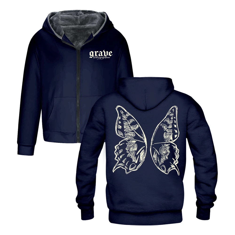 GF Avery Anna Grave قلنسوة بسحاب 2025 Let Go Letters Tour كم طويل ملابس الشارع الشهير الرجال النساء سترة سترات للجنسين معطف الشتاء