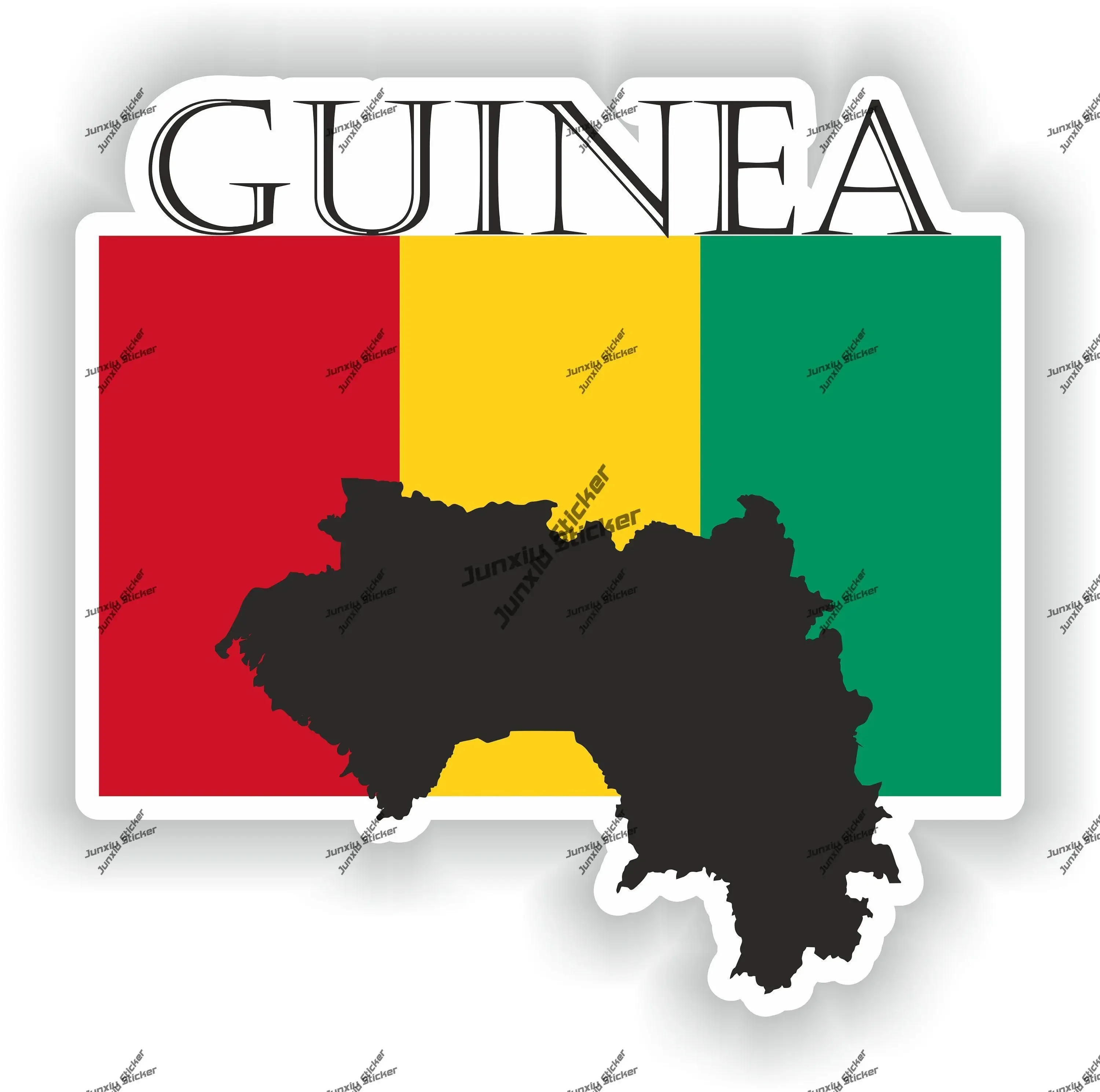 

The Republic of Guinea Decal The Republic of Guinea Flag with Map Badge Sign Waterproof Sticker Decor for Car SUV The Whole Body