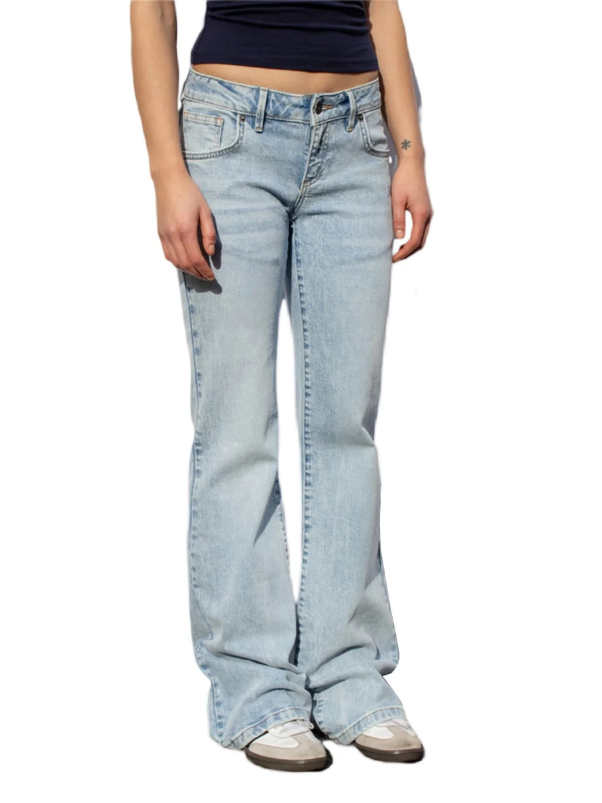 

Women's Slim Fit Stretch Denim Jeans High Waist Flared Pants Elastic Casual Long Trousers Blue Jeans All Seasons Faion