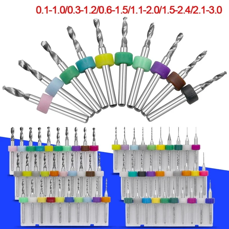 Carbide Micro Drill Bits 0.1-3.0mm CNC PCB Twist Drill Bits for Print Circuit Board Engraving And Cutting Tools