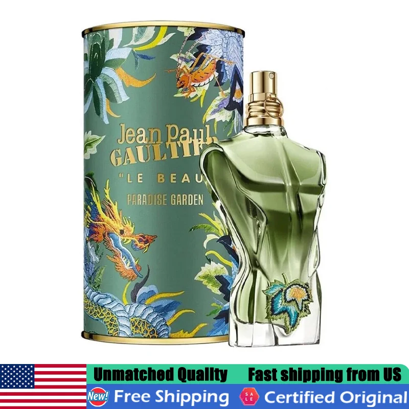 Jean Paul Gaultier Le Beau Paradise Garden Eau de Parfum Spray 4.2 Oz Premium Fresh Green Aquatic Men EDP Original French Perfume Pheromones Cologne 125ml Portable Long Lasting Light Fragrance for Summer Daily Casual Wear
