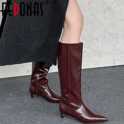 FEDONAS Patent Leather Stiletto Kitten Heels Warm Autumn Winter Shoes Lady Thigh High Knight Boots Sexy Pointed Toe Long Boots