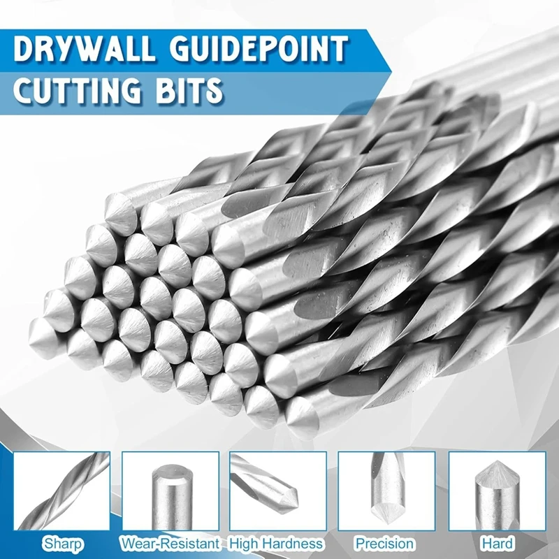 30 PCS 1/8Inch Drywall Bit Bulk Drywall Cutting Bit Drywall Drill Bit For Drywall Tools Cutting Use With Spiral Saw