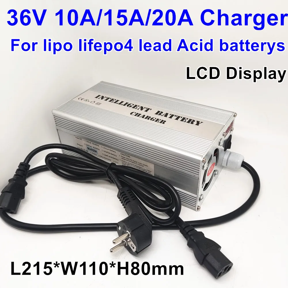

Зарядное устройство 36 в 10A 15A 20A 42 в 43,8 в для AA 18650 литий-ионной lipo lifepo4 геля AGM сухой жидкий свинцово-кислотный аккумулятор 10S 12S зарядное устройство