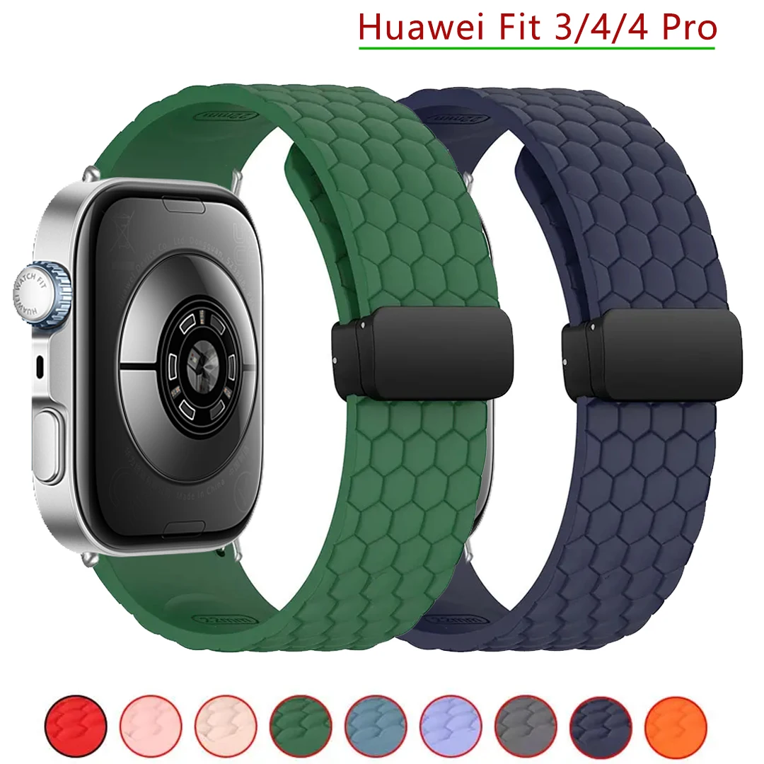 Silicone Strap For Huawei Watch Fit 3 4 4Pro Magnetic Loop Band Watchband Correa Sport Bracelet For Huawei Fit4 Fit3 Fit 4 Pro
