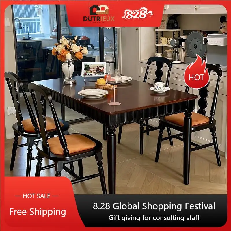 Minimalist Brown Dining Table Luxury Design Modern Kitchen Dining Table Restaurant Nordic Tavolo Da Pranzo Home Furniture