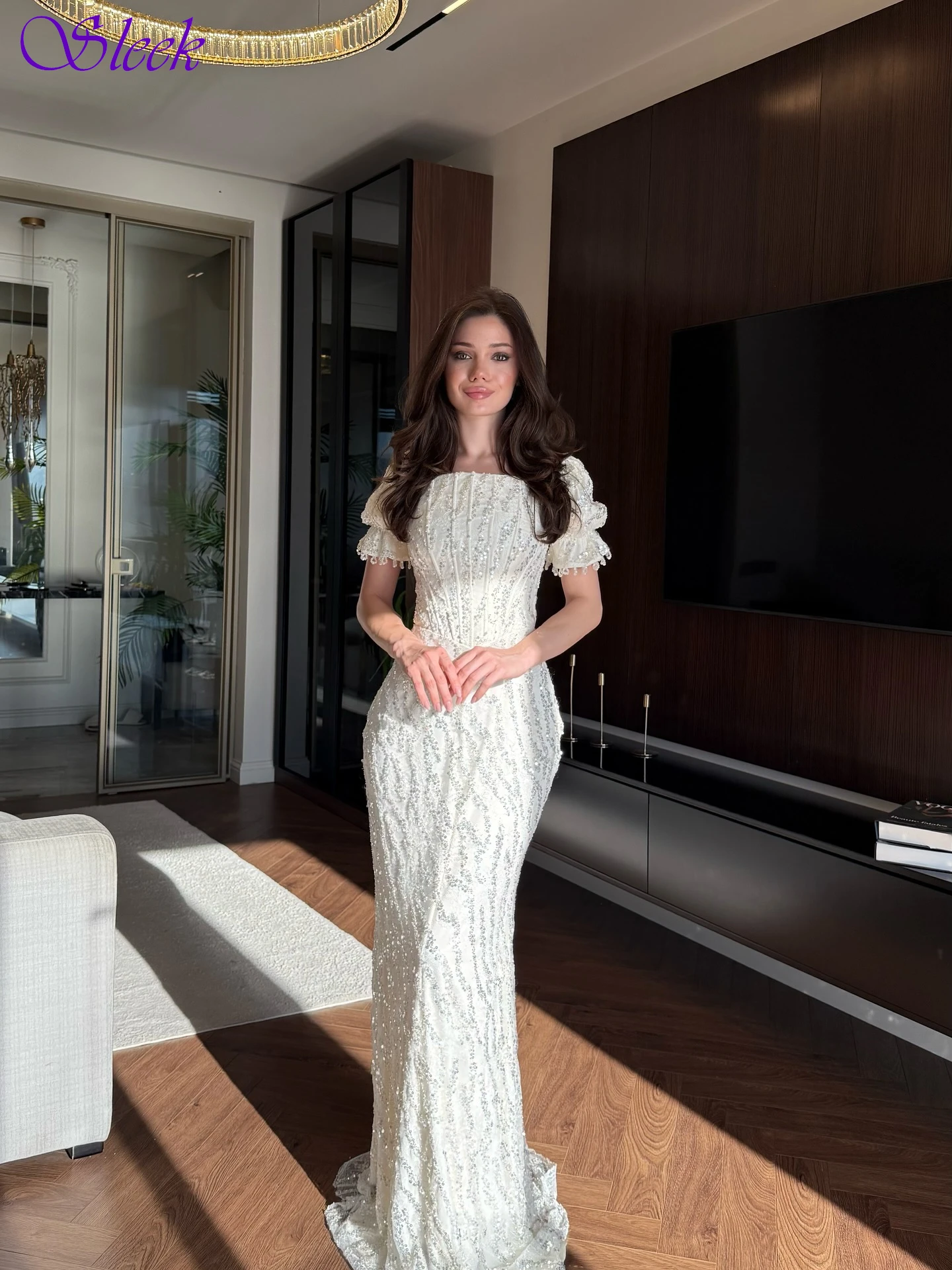 تخصيص حورية البحر ساحة الياقة أنيقة كلاسيكية مساء اللباس حساسة المشاهير أثواب عالية الجودة أزياء حزب اللباس