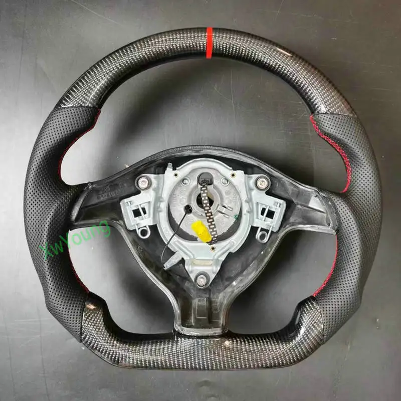 For VW Volkswagen JETTA SANTANA VISTA 2000 3000 100% Real Carbon Fiber Steering Wheel With Leather