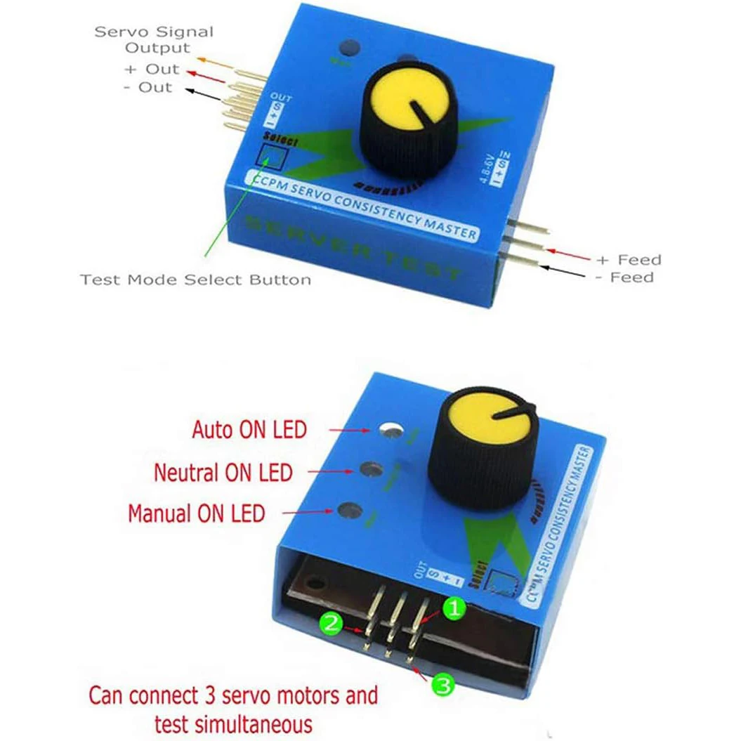 RC Servo Tester 3CH Digital Multi ECS Consistency Speed Controller Checker Adjustment Steering Gear Tester CCPM Master for RC