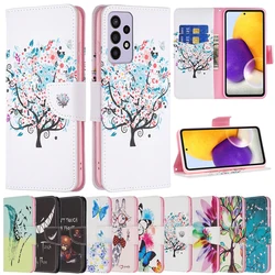 Wallet Painted Leather Case For Samsung Galaxy A12 A13 A14 A24 A33 A34 A51 A52 A53 A54 A71 A73 S23 Ultra S22 S21 Plus S20 FE