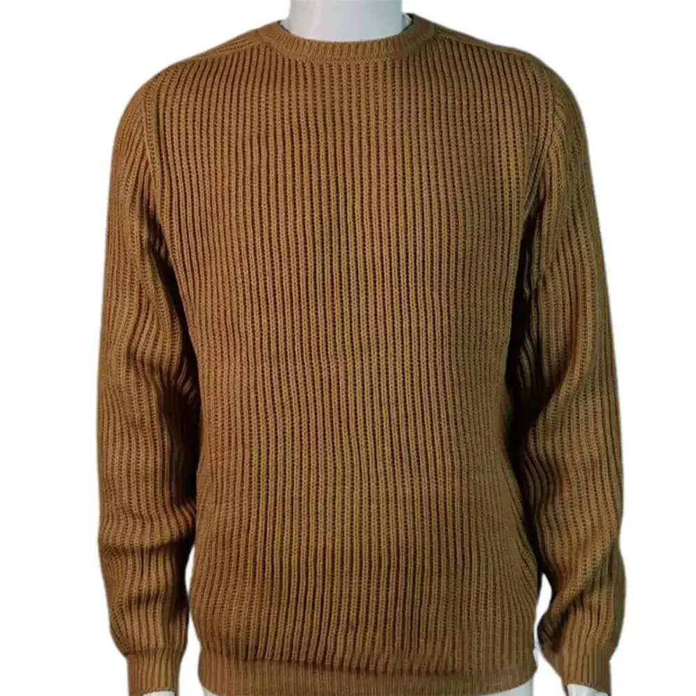 Mens Sweaters Fit Knitted Round Collar Soft Men Pullovers Thicken Warm Winter Wear Male Sweater Long Sleeve Casual Multi Color
