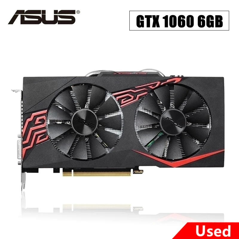 Used ASUS GeForce GTX 1060 3GB 5GB 6GB Gaming Graphic Card GDDR5 6pin PCI-E 3.0 x 16 Video Cards GPU GTX1060