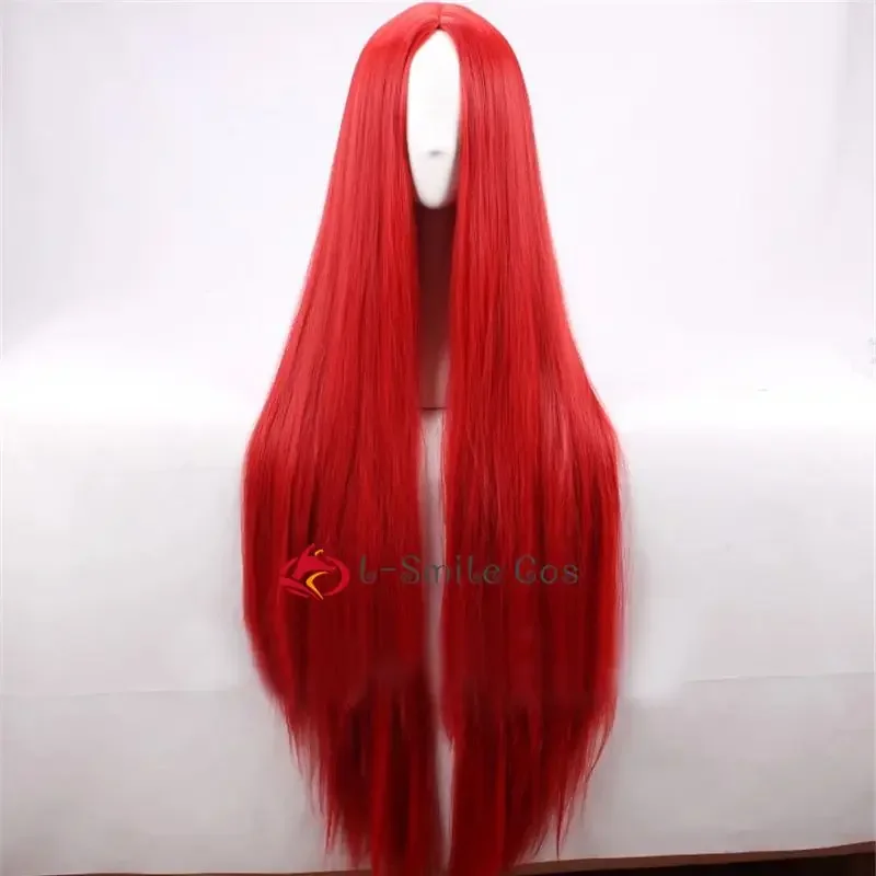 Women Medusa Cosplay Wig 100cm Long Straight Red Cosplay Anime Cosplay Wig Christmas Sally Wig Hair Party Wigs + Wig Cap