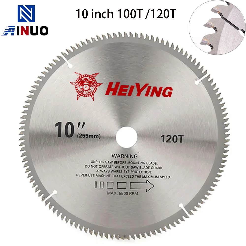 10-calowe brzeszczoty z węglików spiekanych do obróbki drewna piła tarczowa akcesoria do maszyn do cięcia drewna aluminium brzeszczot do cięcia 100T/120T
