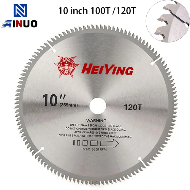 10-calowe brzeszczoty z węglików spiekanych do obróbki drewna piła tarczowa akcesoria do maszyn do cięcia drewna aluminium brzeszczot do cięcia 100T/120T