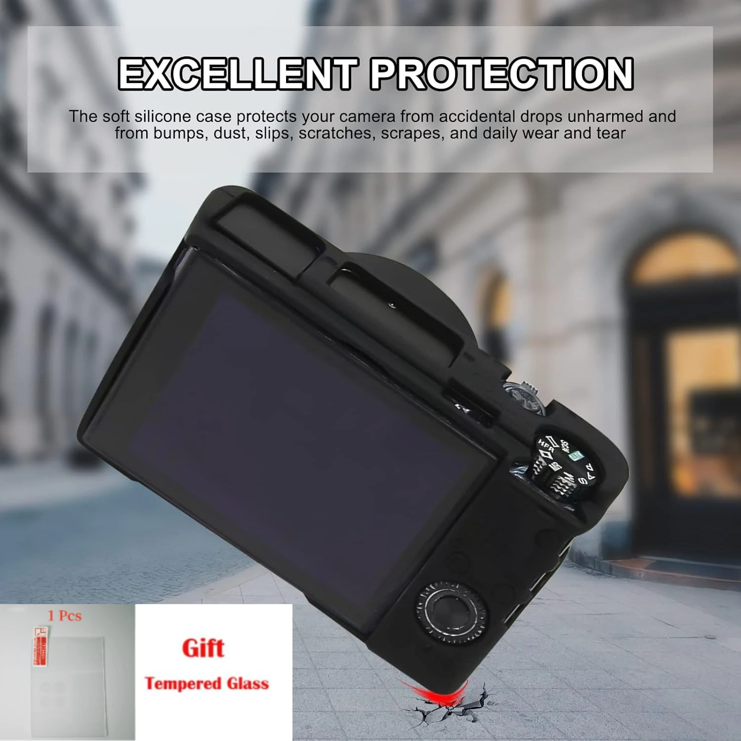 

Protector Camera Bag ，For Sony RX100 VII RX100M7 Camera Bag , Accessory Silicone Cover Skin Case + free tempered film