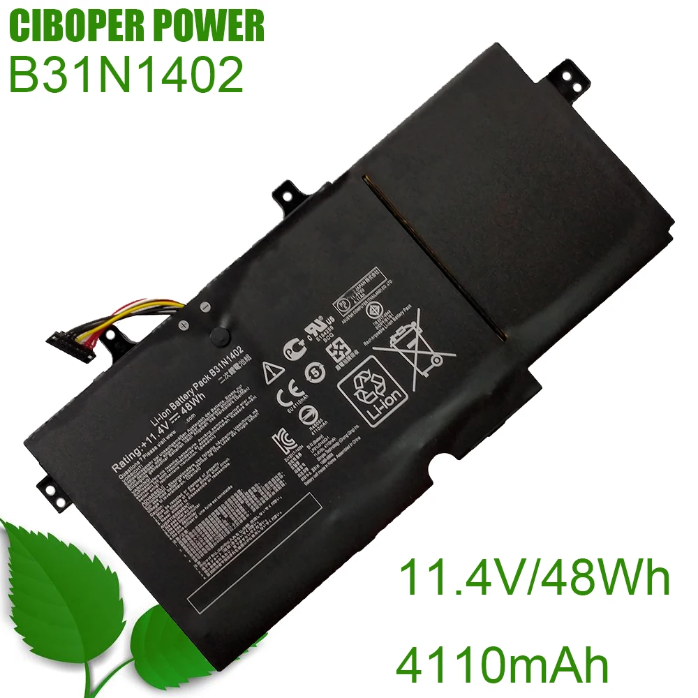 CP Genuine Laptop Battery B31BN9H B31N1402 11.4V/48WH/42110MAH For Q551LN, Q551, N591LB, Q551L, Q552uB Series Notebook