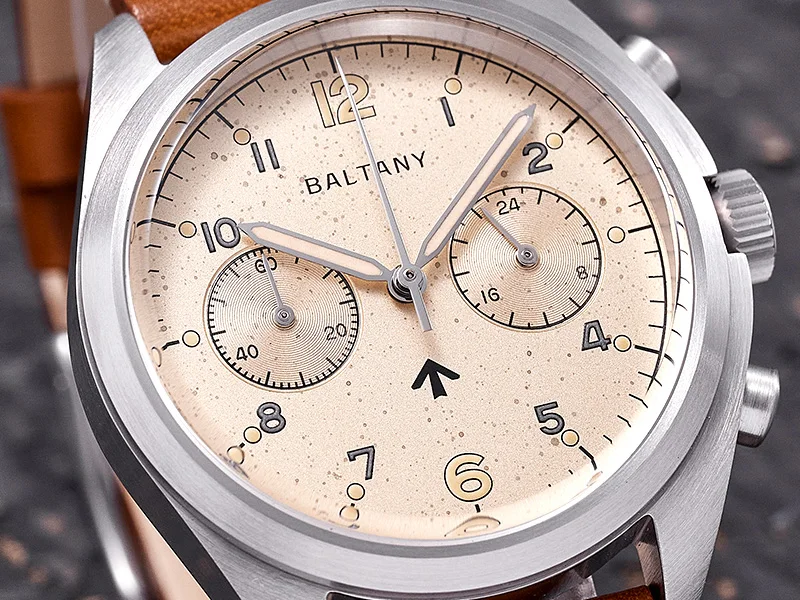 Baltany Retro Military Pilot Herrenuhr S5044 Luxus-Quarz-Chronograph im Air Force-Stil, Stoppuhr, für Herren, Sport, Outdoor, Freizeit, Alltag – Detail 8