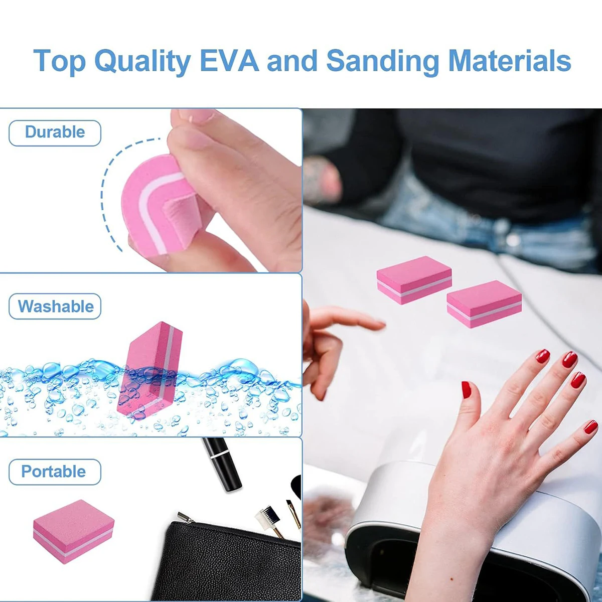 ชุดบัฟเฟอร์ทาเล็บ 50 ชิ้น/ถุง 2 ด้านสีสัน Buffing Block ทําเล็บมือ Sanding File เครื่องมือ