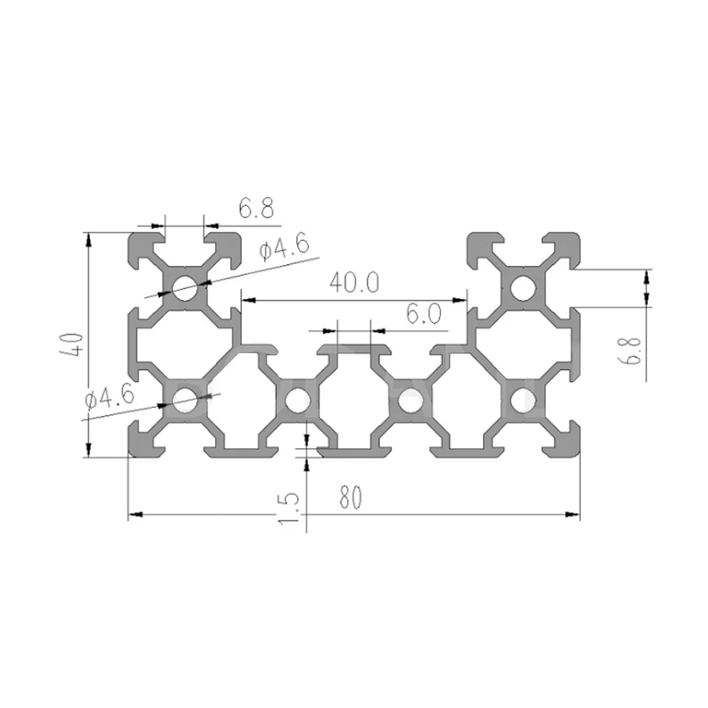1000mm/pc 4080 C-Beam V-slot Aluminum Profile Extrusion Linear Rail for CNC 3D Printer