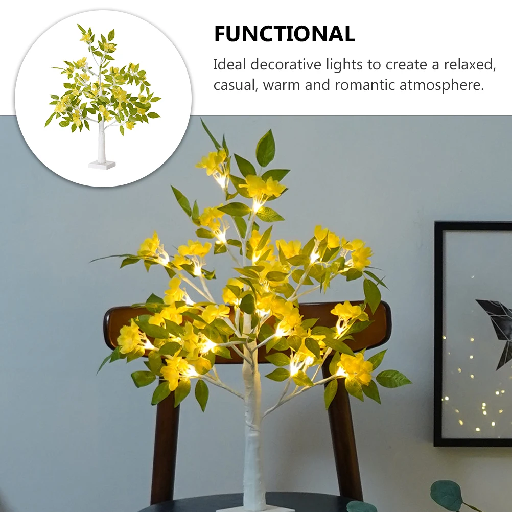 

Wisteria Flower Tree Lamp Night Light Desk Table Bedroom Decor Artificial Plant Home Party Small Night Lamp Warm Glow