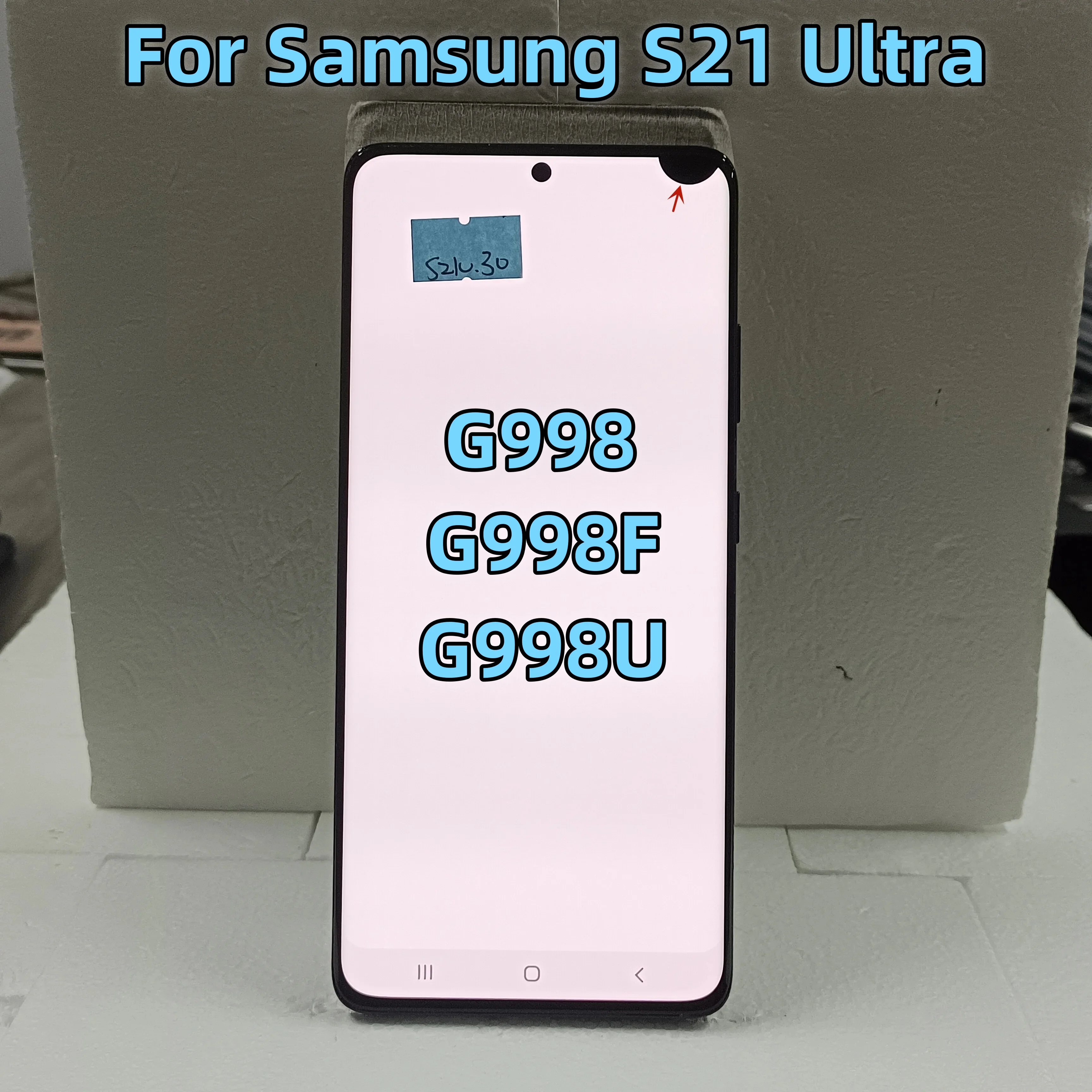 With Defect Amoled For Samsung Galaxy S21 Ultra 5g G998 G998U G998b Lcd Display Touch Screen Digitizer Assembly 100% Testing