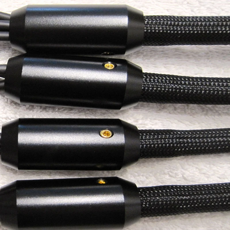 AL-1607/1608 B HIFI Audio Pantalon Y Splitter 1 à 2 Haut-Parleur 7mm Câble RCA, Audio DIY Connecteur Noir Câble Fil Bottes