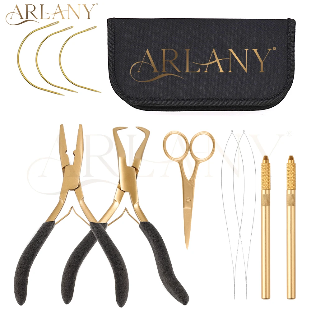 

ARLANY Hair Extension Pliers Kit for Micro Rings Microlink Pliers for Weft Extensions Hair Tinsel Hair Extension Beading Tool