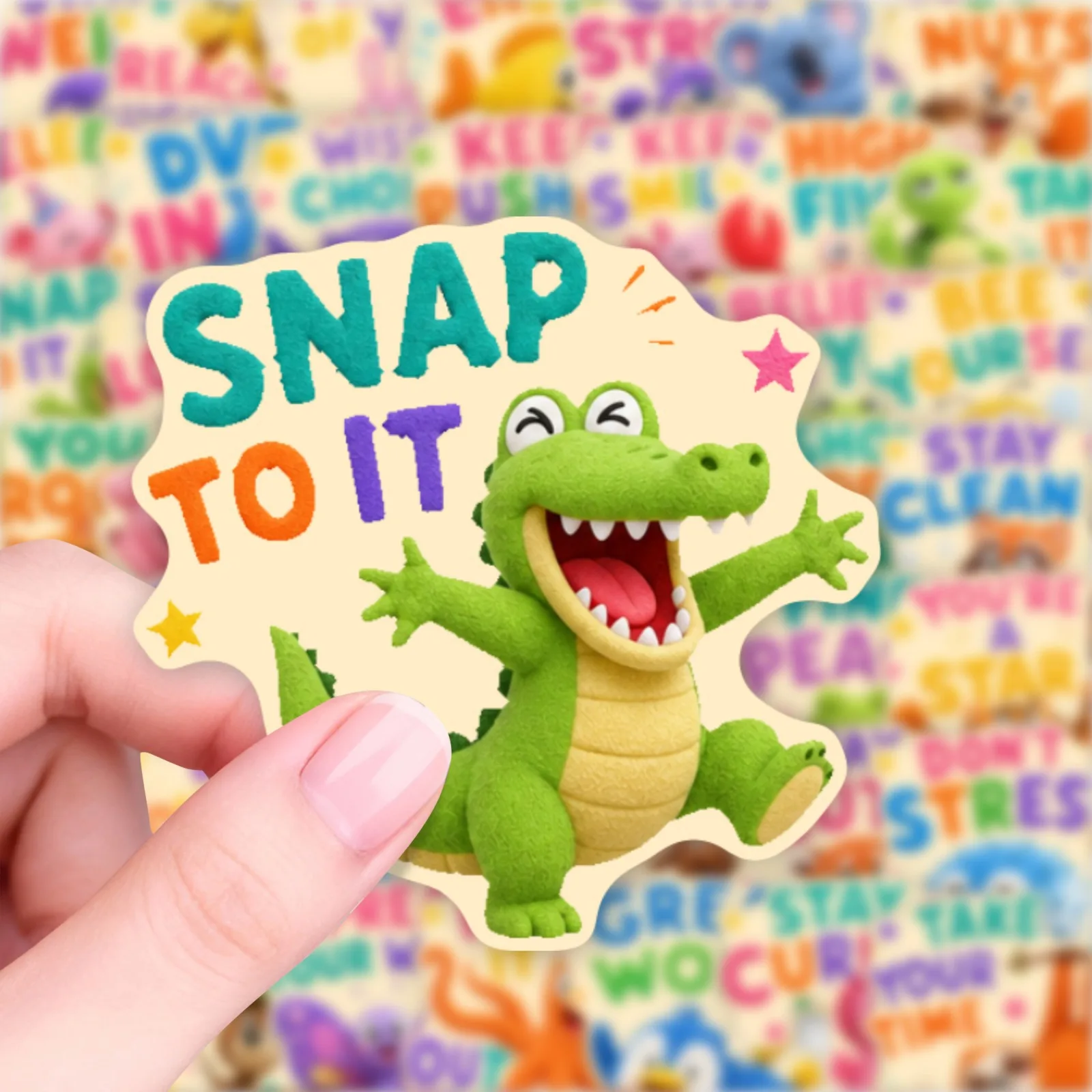 50 PCS Cartoon Little Animal & Positive Energy Quote Colorful Stickers Pack Decorate Luggage Pencil Case Laptop Removable Decals