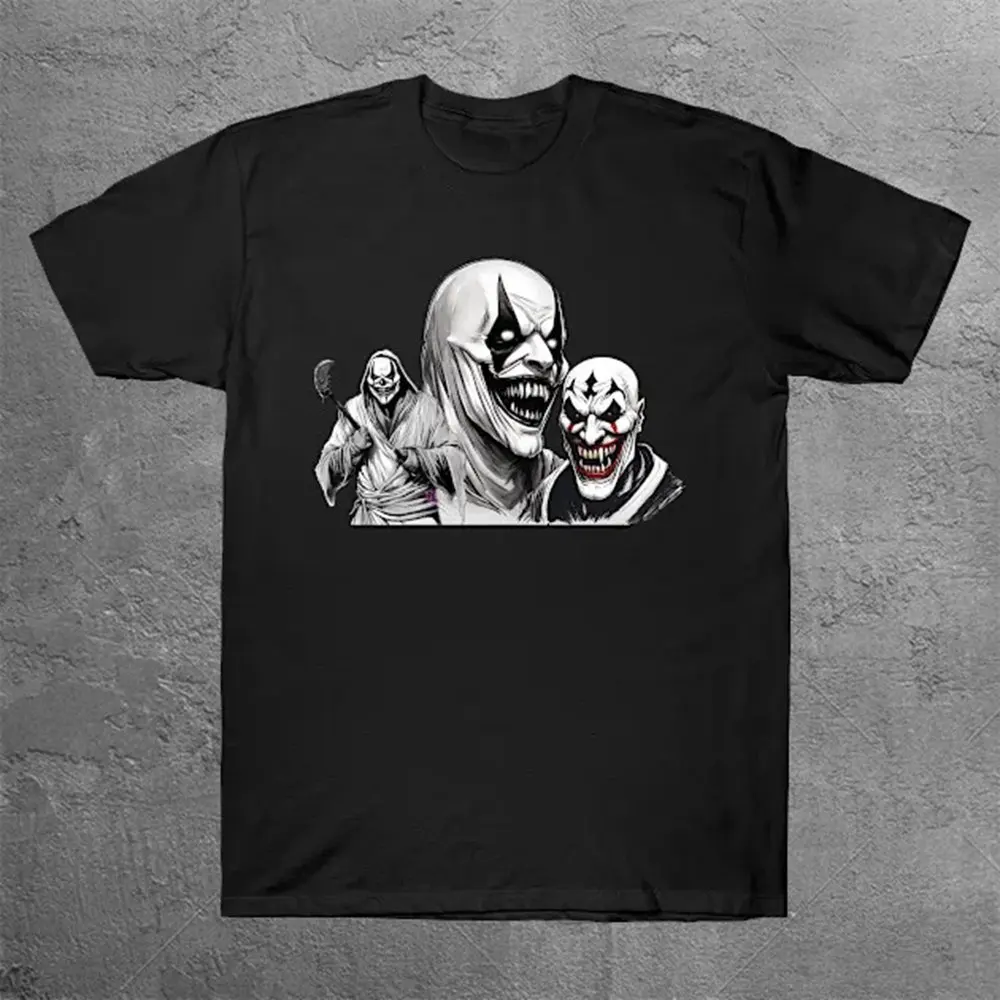 

Triple Terrifier Portraits T-Shirt Men'S Harajuku Short Sleeve Tshirt