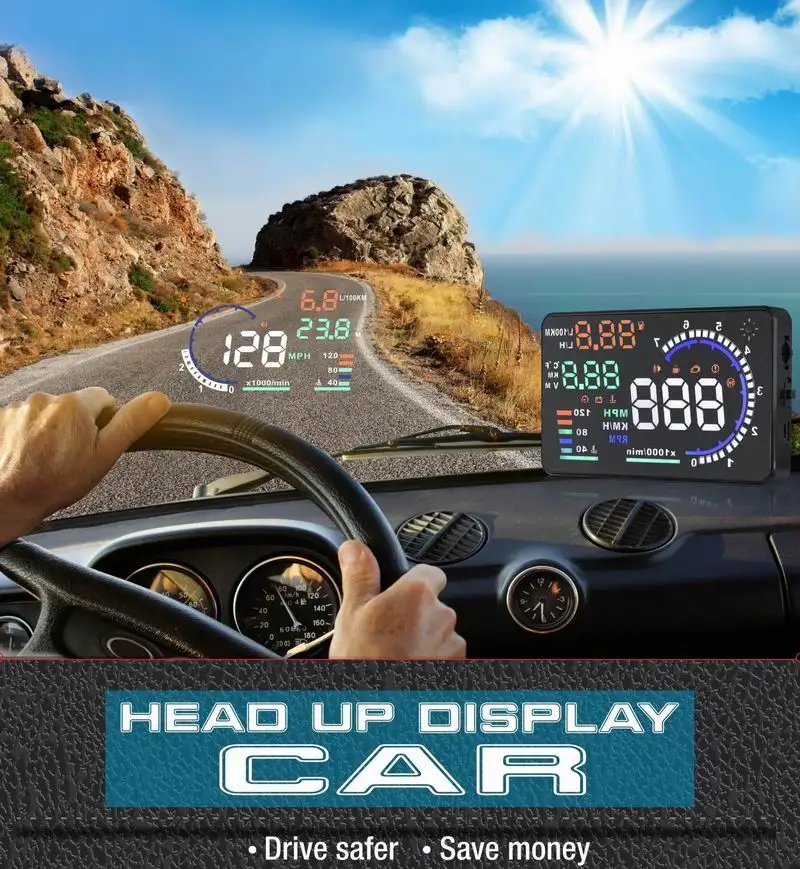 Factory Price 5.5 Big Screen A8 Head up Display OBD2 Windshield Hud Display Speedometer for Universal Car