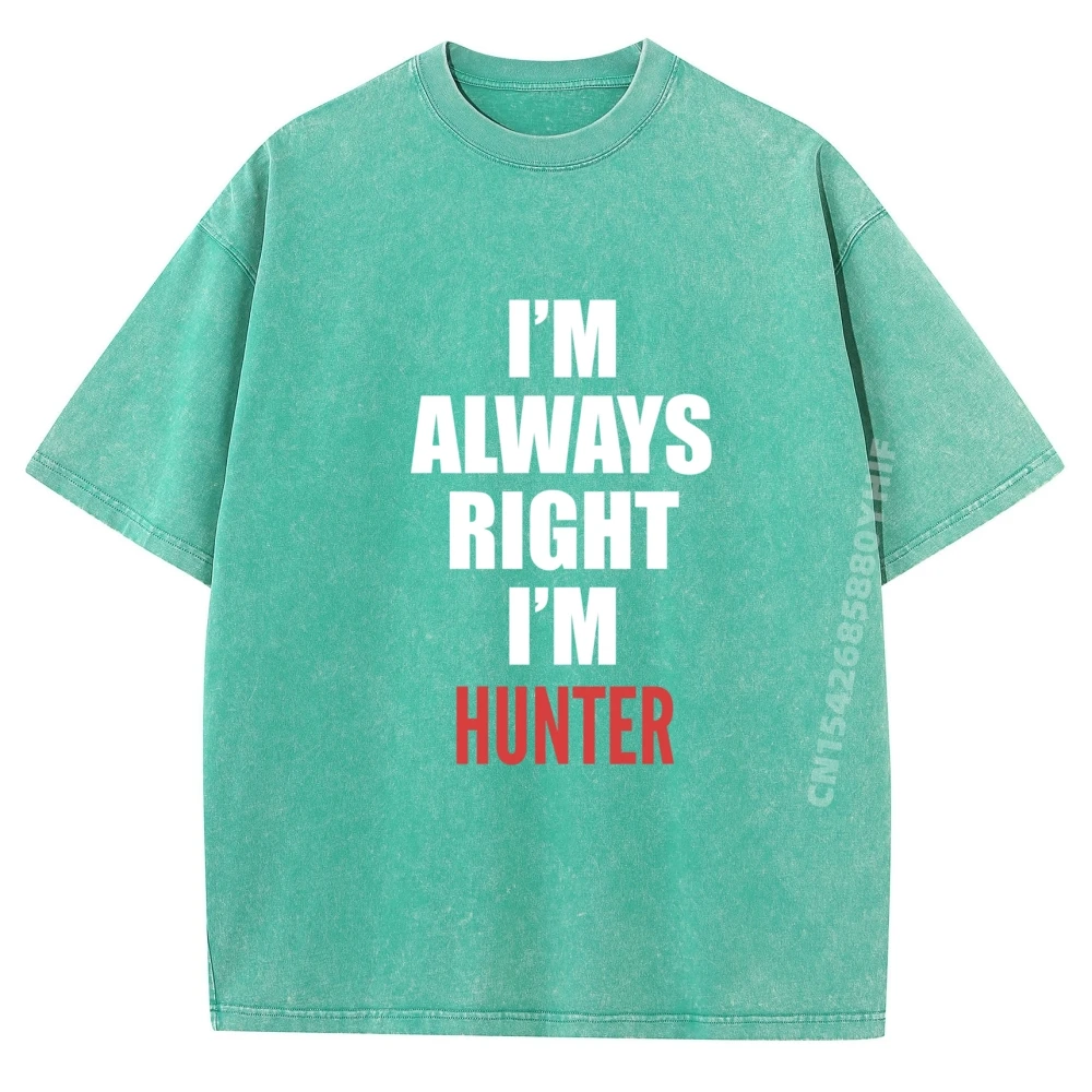 مضحك Hunteri M دائما على حق أنا م هنتر مضحك 2705 المتضخم تي شيرت الرجال المتضخم تي شيرت تي شيرت عيد الفصح الأحد