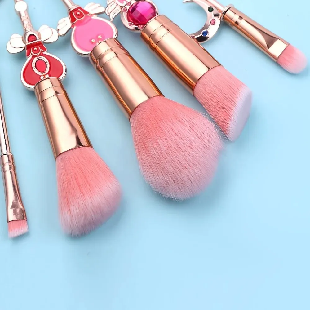 8 Pcs Makeup Brush Set with Cute Pink Pouch Cute Anime Makeup Brush Set Pink Makeup Brushes Set Professional Cosmetic Tool Kit