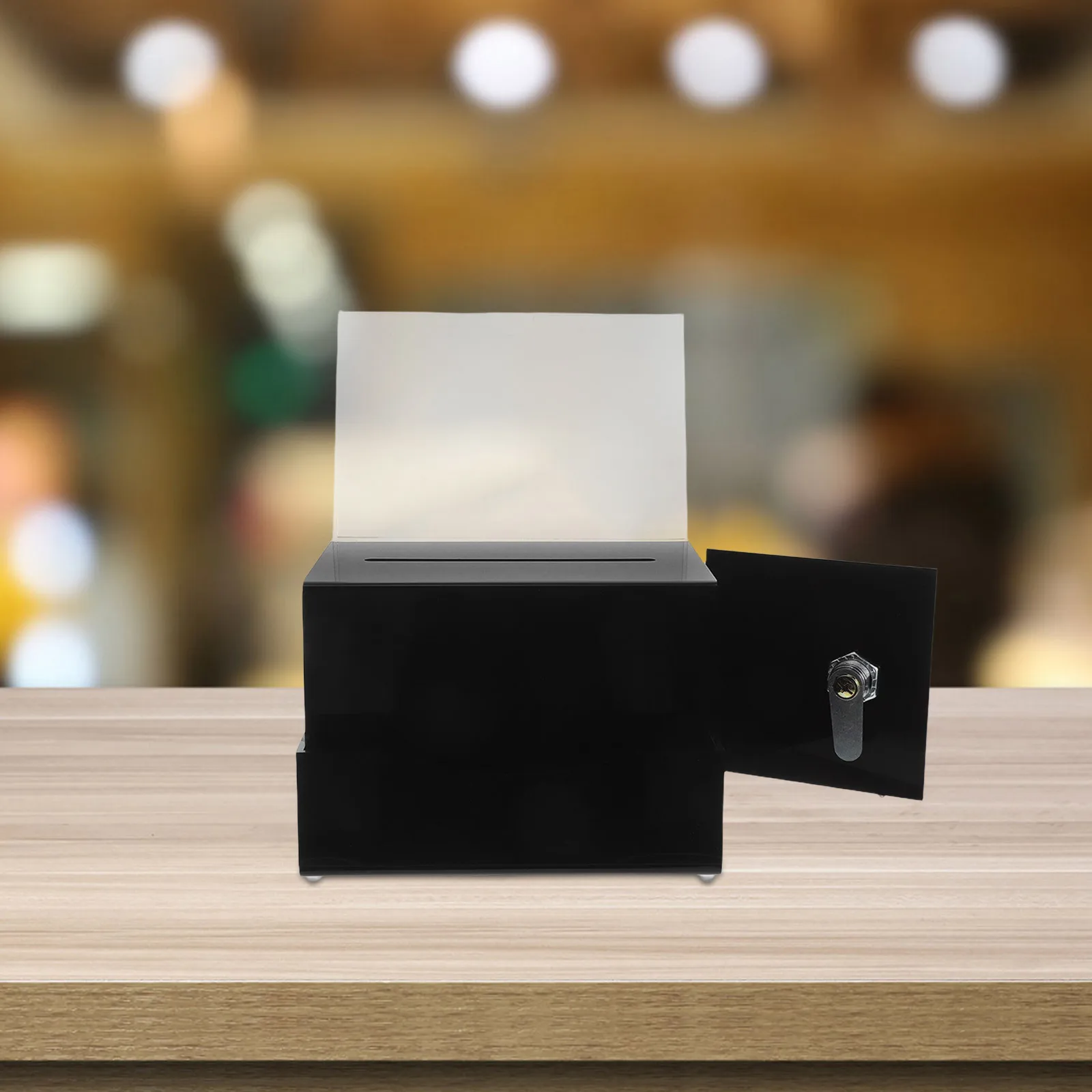 

Premium Acrylic Donation Box with Key - Tip Collection Jar for Bartenders Fundraising Events Voting Raffle Ticket Storage