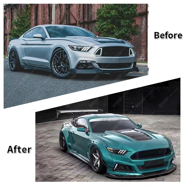 High Quality Robot 2 Wide Body Kit Full FRP Bumper Kits For Ford Mustang 2015-2017 Car Bumpers