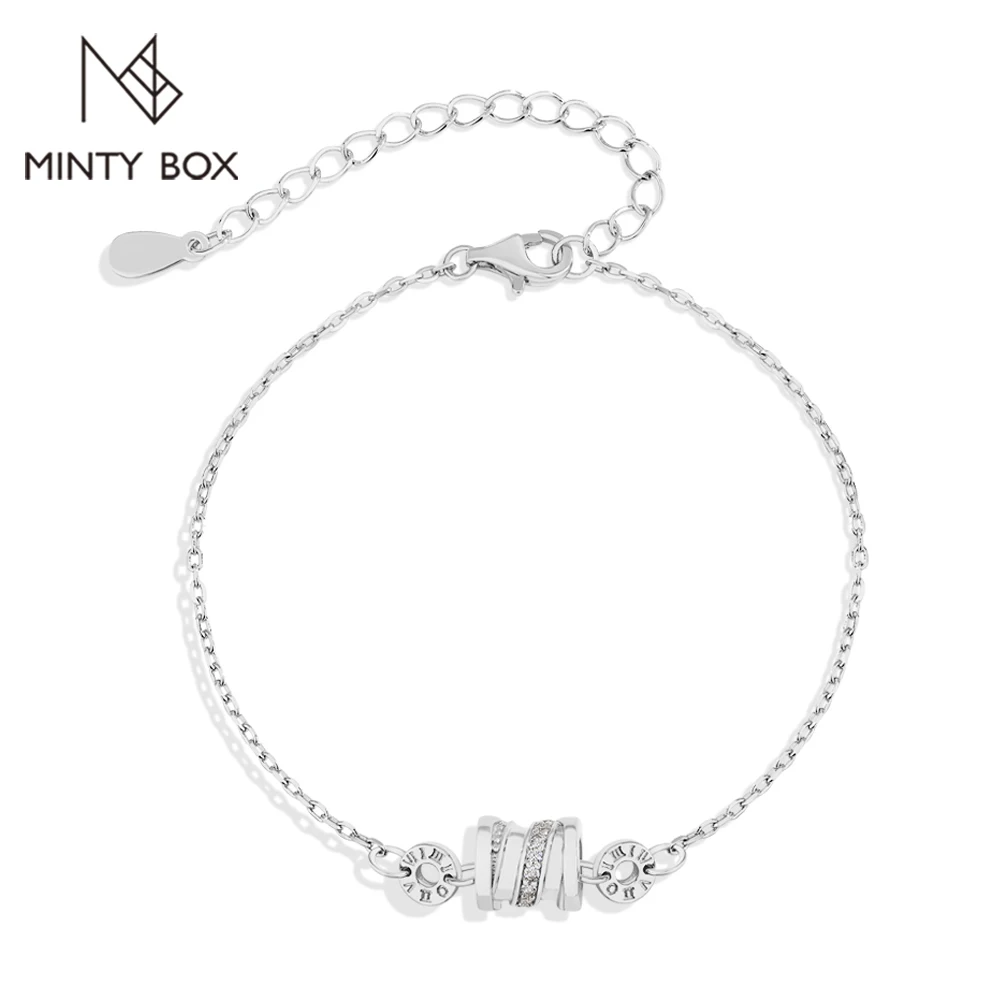 MINTYBOX S925 Silver Wheel Moissanite Bracelets for Women Lab Diamond 16-16+5cm Adjustable Chain 18k Gold Plated Wedding Jewelry