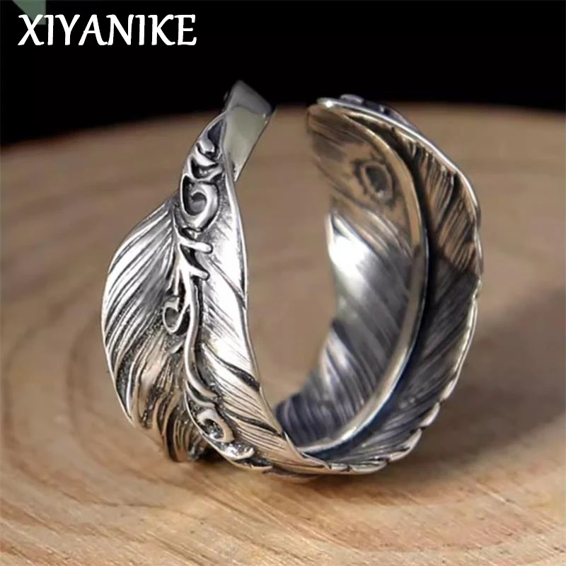 

XIYANIKE Hip Hop Feather Open Finger Ring For Men Women Punk Cool Male Boyfriend Fashion New Jewelry Gift Party Rock anillos