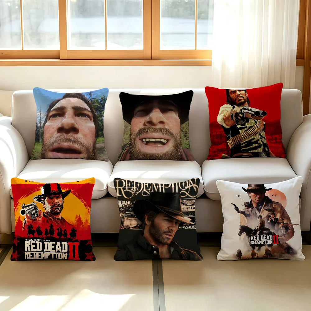 Game Red Dead R-Redemption 2 cushion cover Anti-dustmite Sofa Cushion Decorative Office Cover Lounge Area Indoor & Outdoor Use