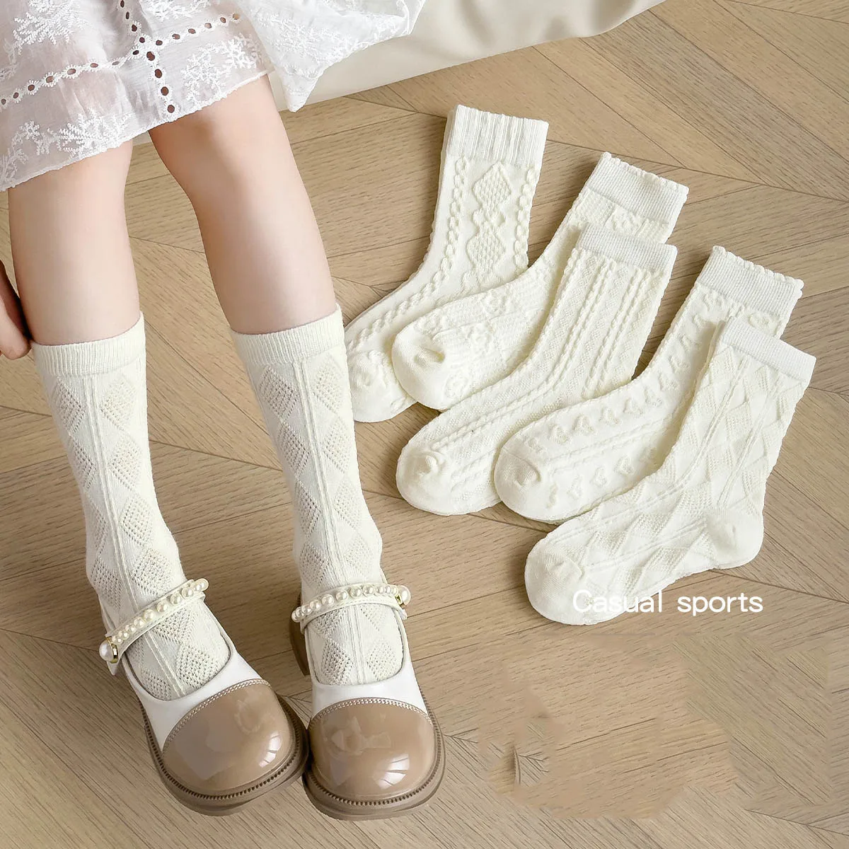 5 Pairs Frühling Herbst Kinder Babys Mädchen Socken Baumwolle Weiche Weiße Socken Für 1-12Y Mädchen Ins Süße Kinder Mädchen prinzessin Socken