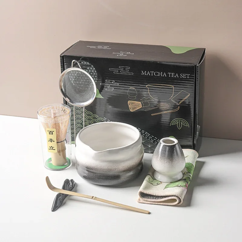 

4-5-7pcs/set Japanese Ceramic Matcha Gift Box Matcha Tea Set with Whisk and Bowl Sumptuous Grinder Brush Tea Tools Ceremony