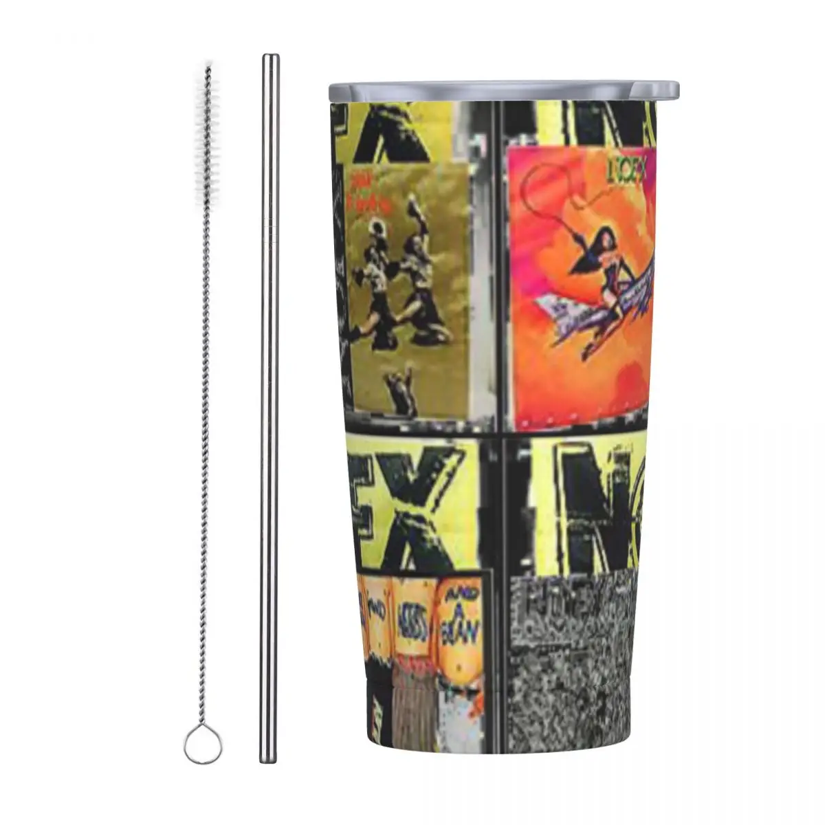 Nofx Band Final Tour Skull Stainless Steel Tumbler Vacuum Insulated Mugs Thermal Cold Bottle Straws With Lid 20oz
