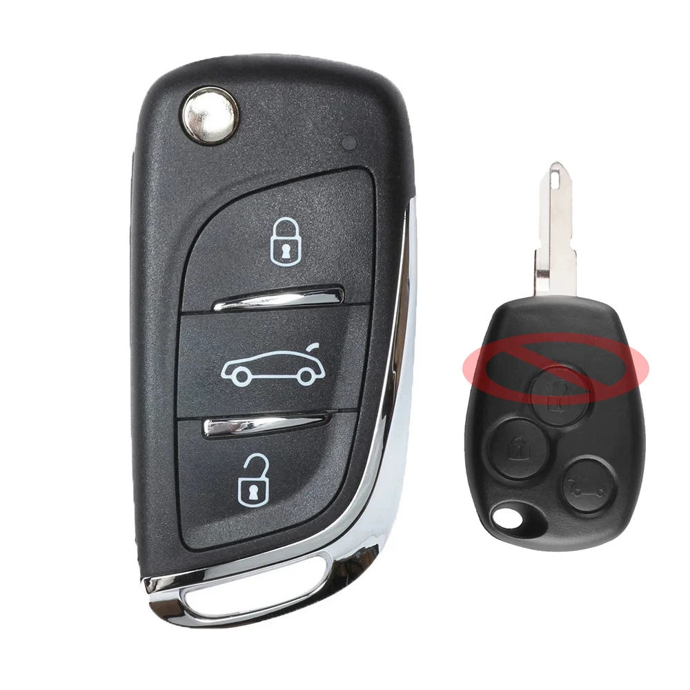 

Keyecu 3 Buttons 433MHz PCF7946 Chip Upgraded Flip Remote Car Key Fob for Renault Kangoo Traffic Clio Kangoo II 2006-2010