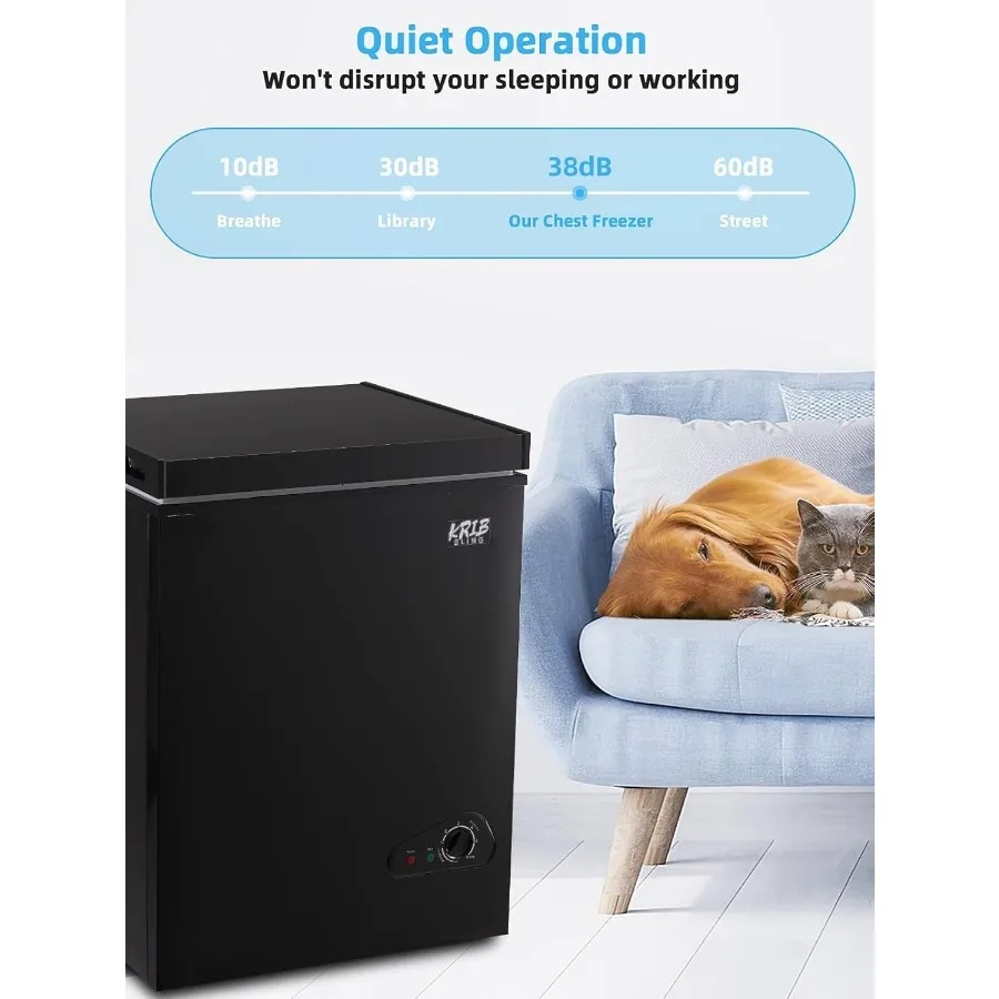 فريزر صدر مدمج 3.5 قدم مكعب مع 7 تروس للتحكم في درجة الحرارة للمنزل أو المرآب يستخدم تصميم الباب العلوي القابل للإزالة #3