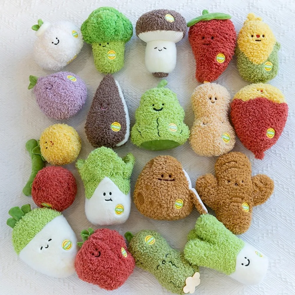 Juguete de peluche vegetal de 17-25cm, muñecos de peluche de brócoli de maní de dibujos animados suaves, decoración del hogar con forma de seta y patata, cojín de felpa